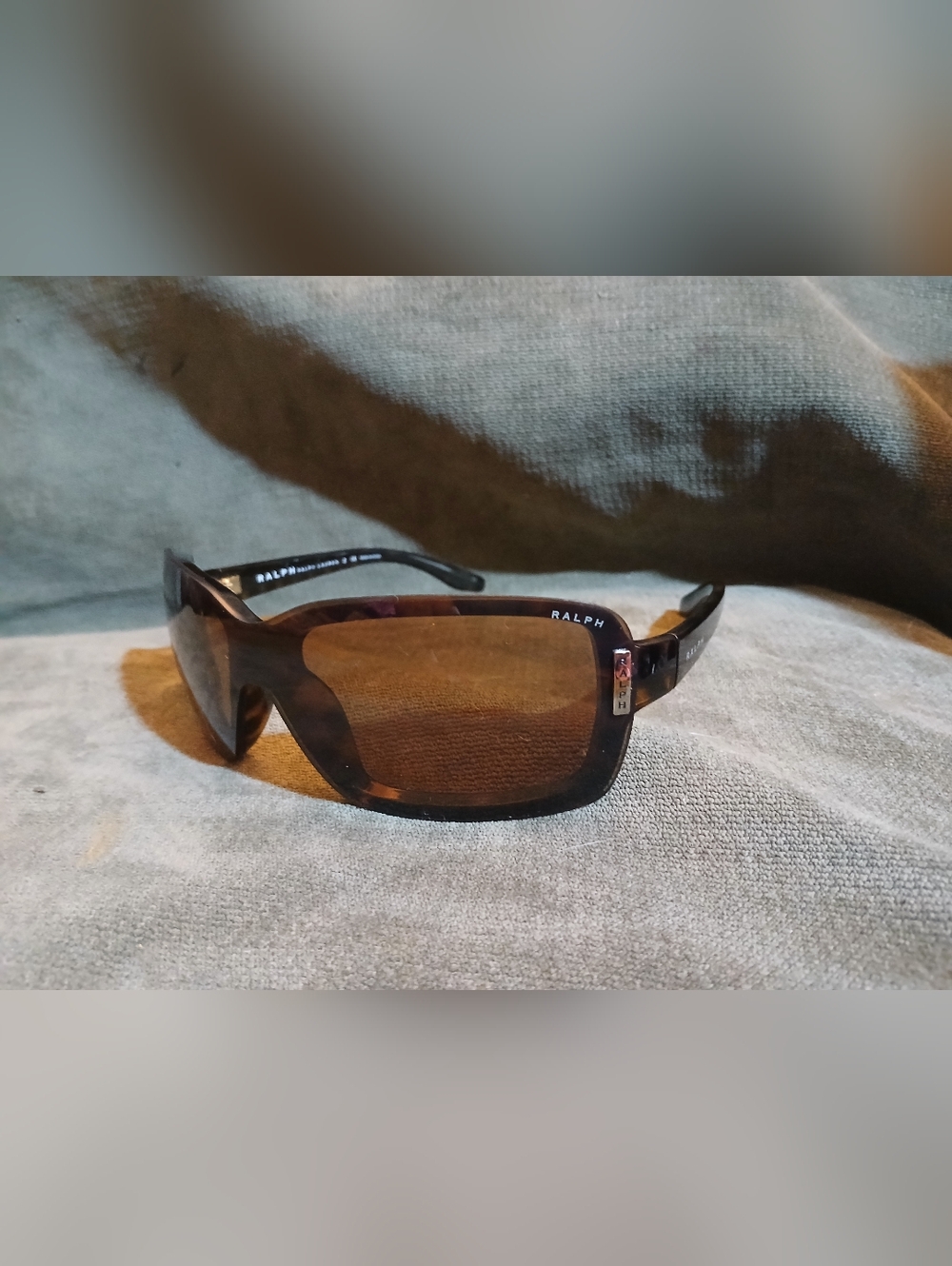 Ralph Brown Tortoiseshell Wrap Sunglasses - Brown Lenses RA 5019